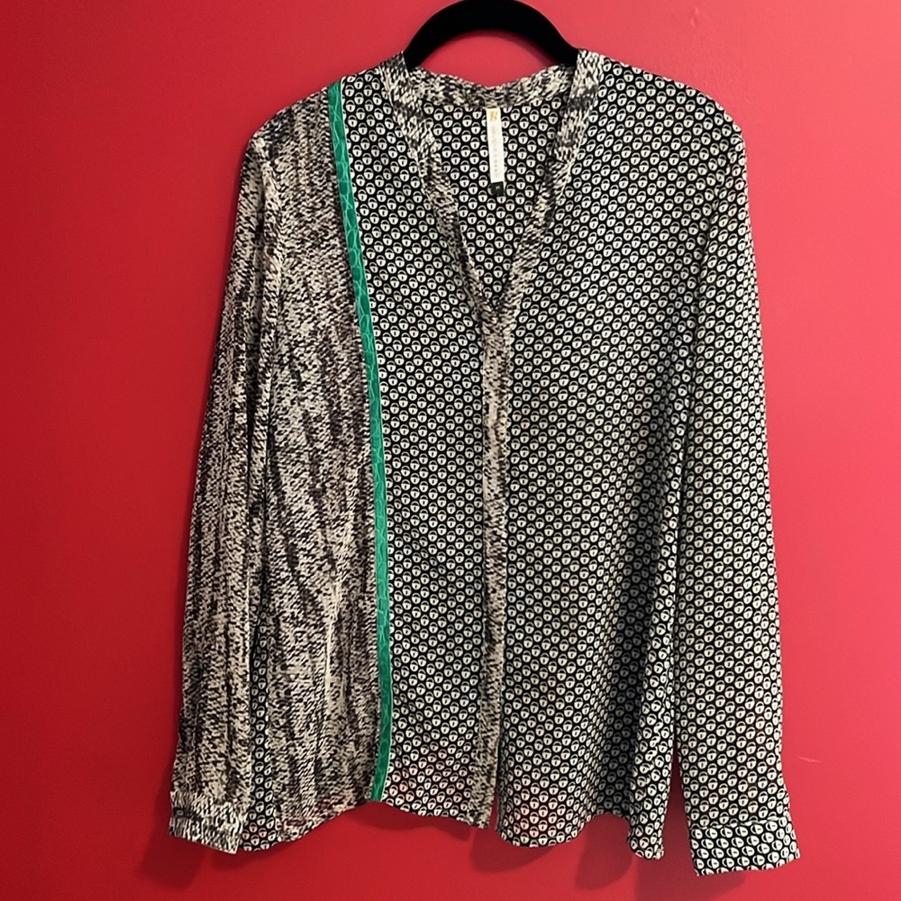 Sachin+Babi Sheer Sage Lock & Snakeskin Print Blouse